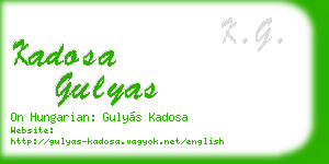 kadosa gulyas business card